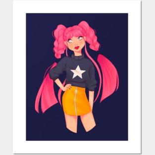 Pink girl Posters and Art